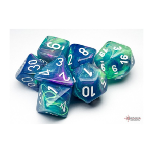 Chessex: Festive Waterlily/white Polyhedral 7-Dice Set