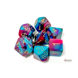Chessex: Gemini Purple-Teal/gold Polyhedral 7-Dice Set